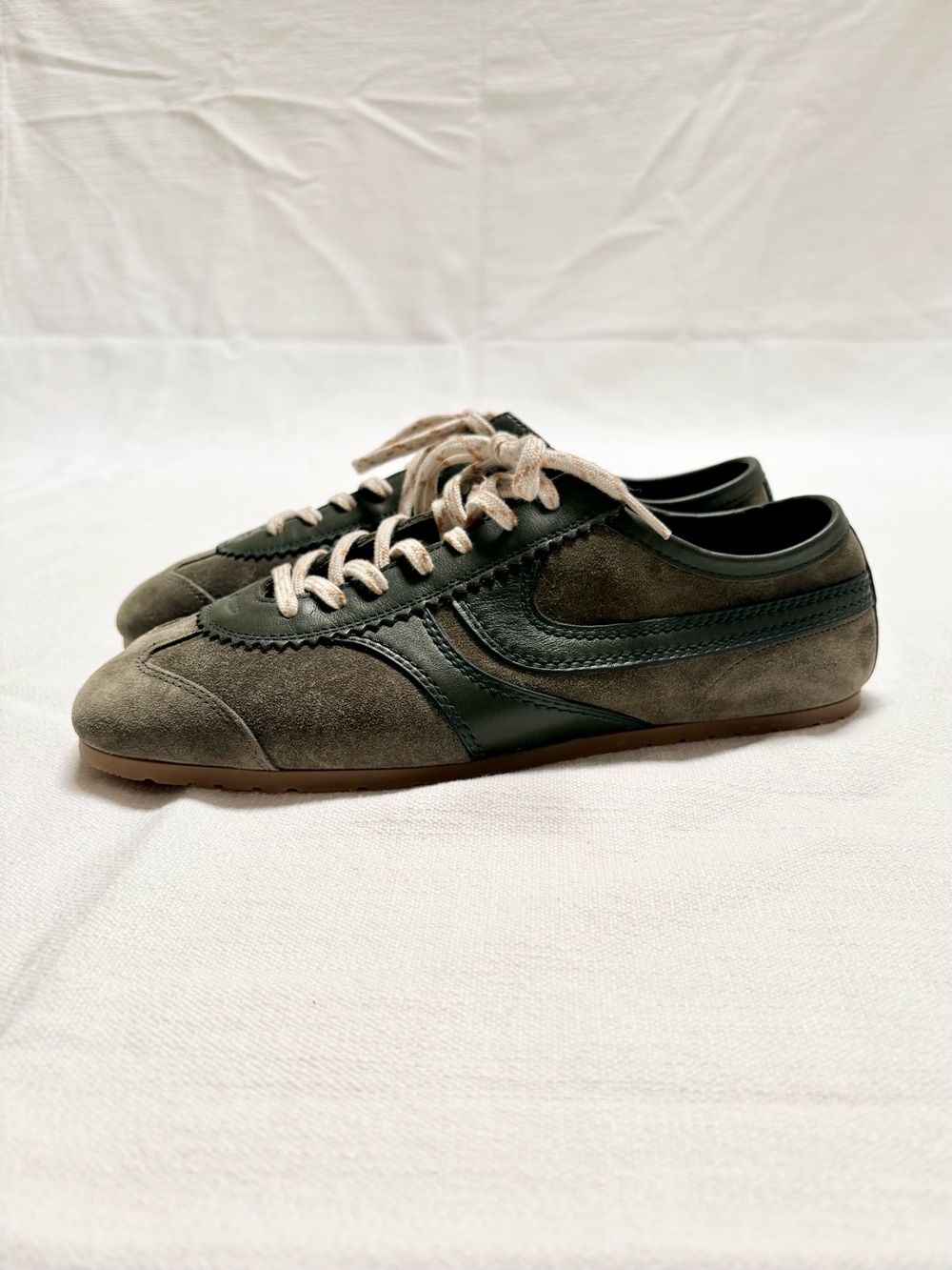 NWOT Dries Van Noten Olive Green Suede Sneakers Size 40